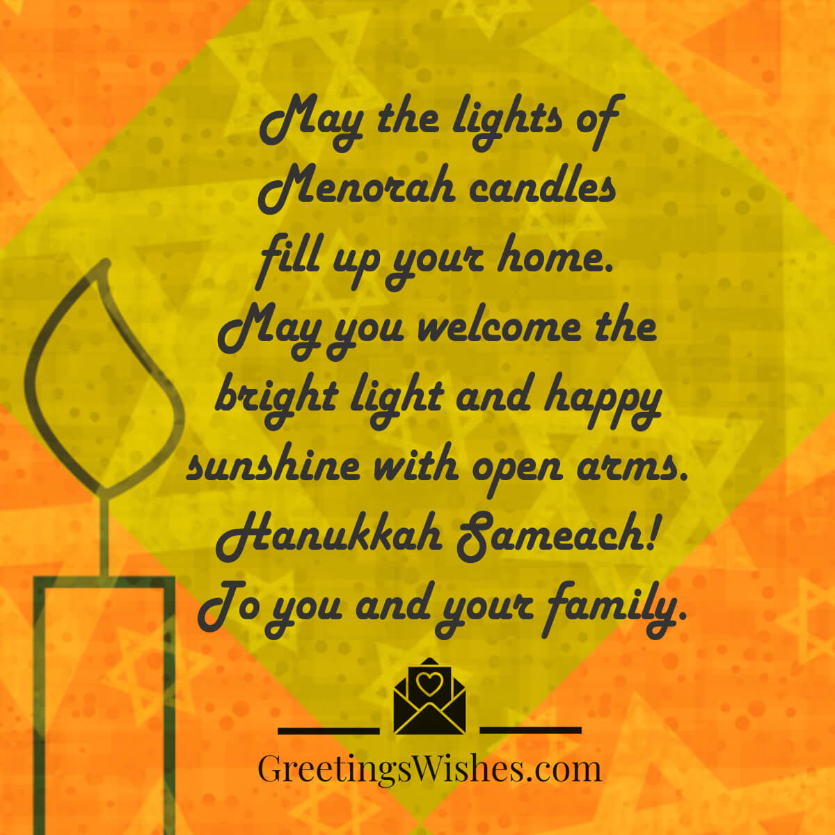 Happy Hanukkah Menorah Candles