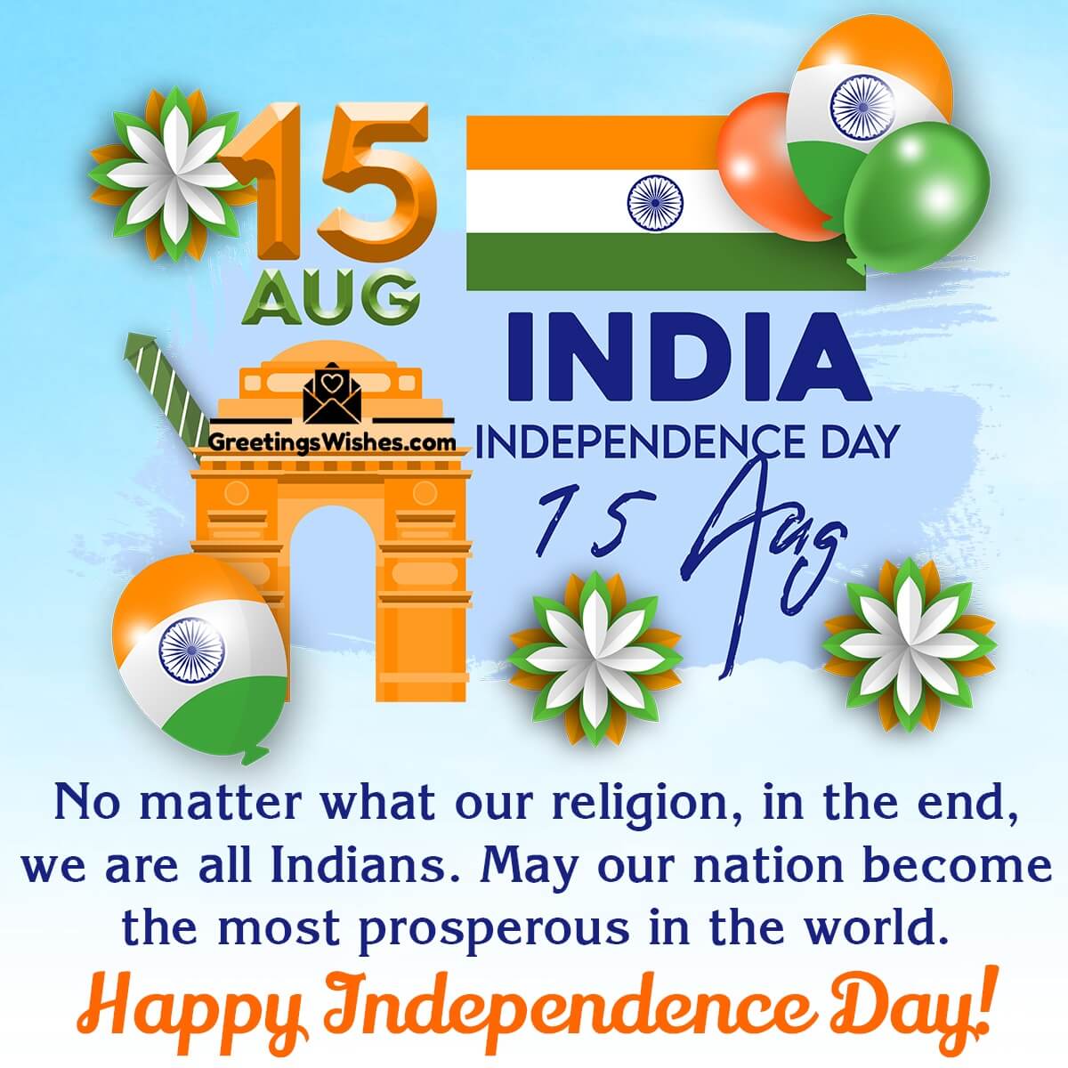 Independence Day of India Wishes (15th August)