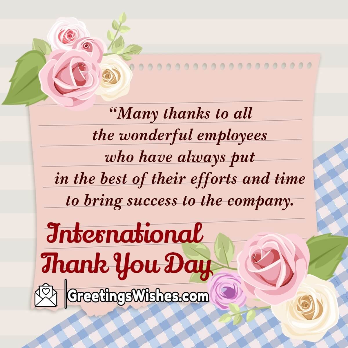 International Thank You Day Message For Employee