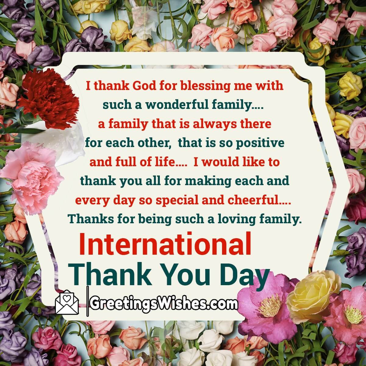 International Thank You Day Message For Family