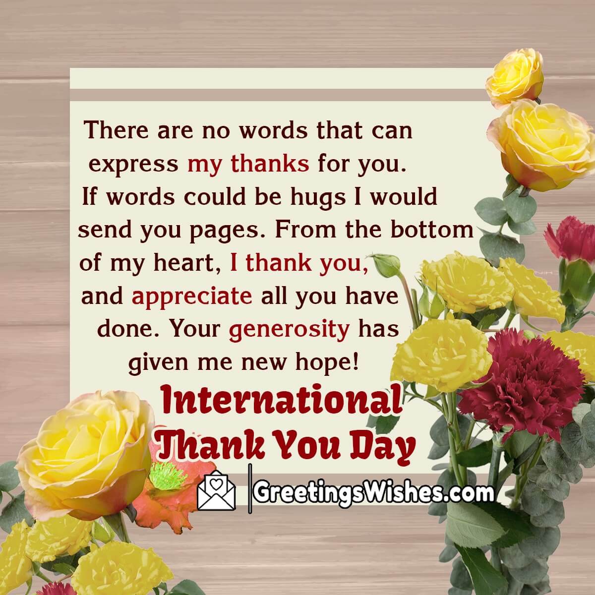 International Thank You Day Message