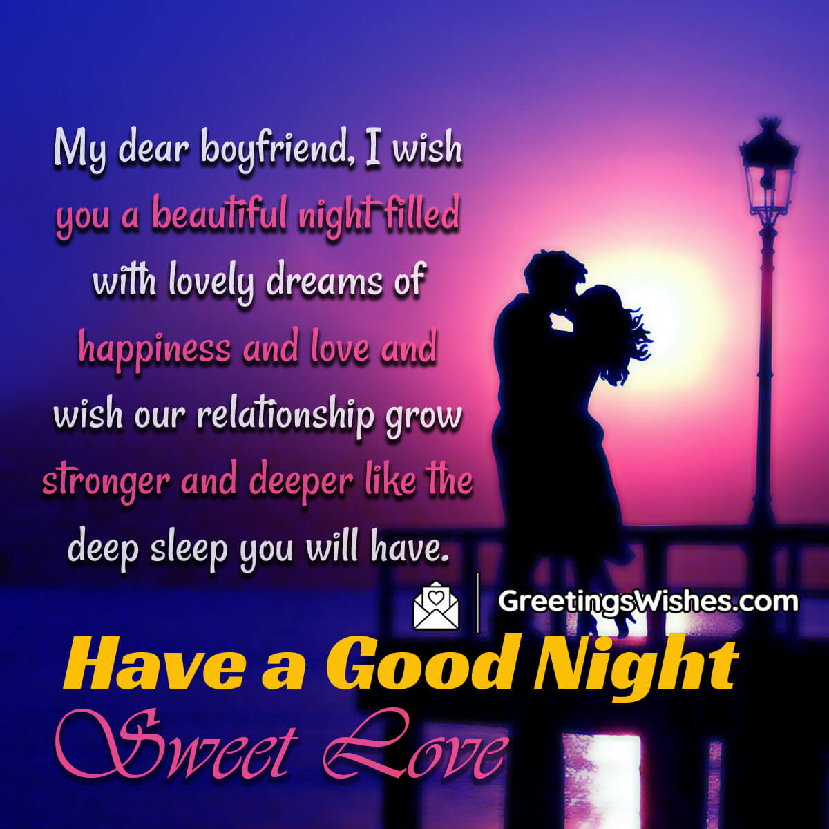 Lovely Good Night Message To Boyfriend