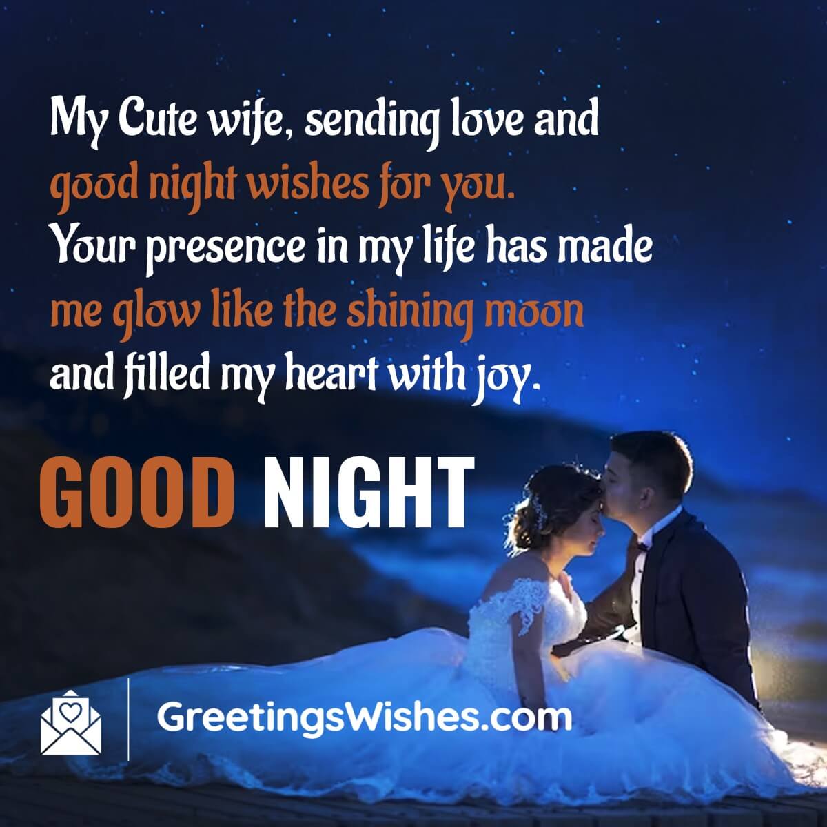 Cute Good Night Wishes To Wife