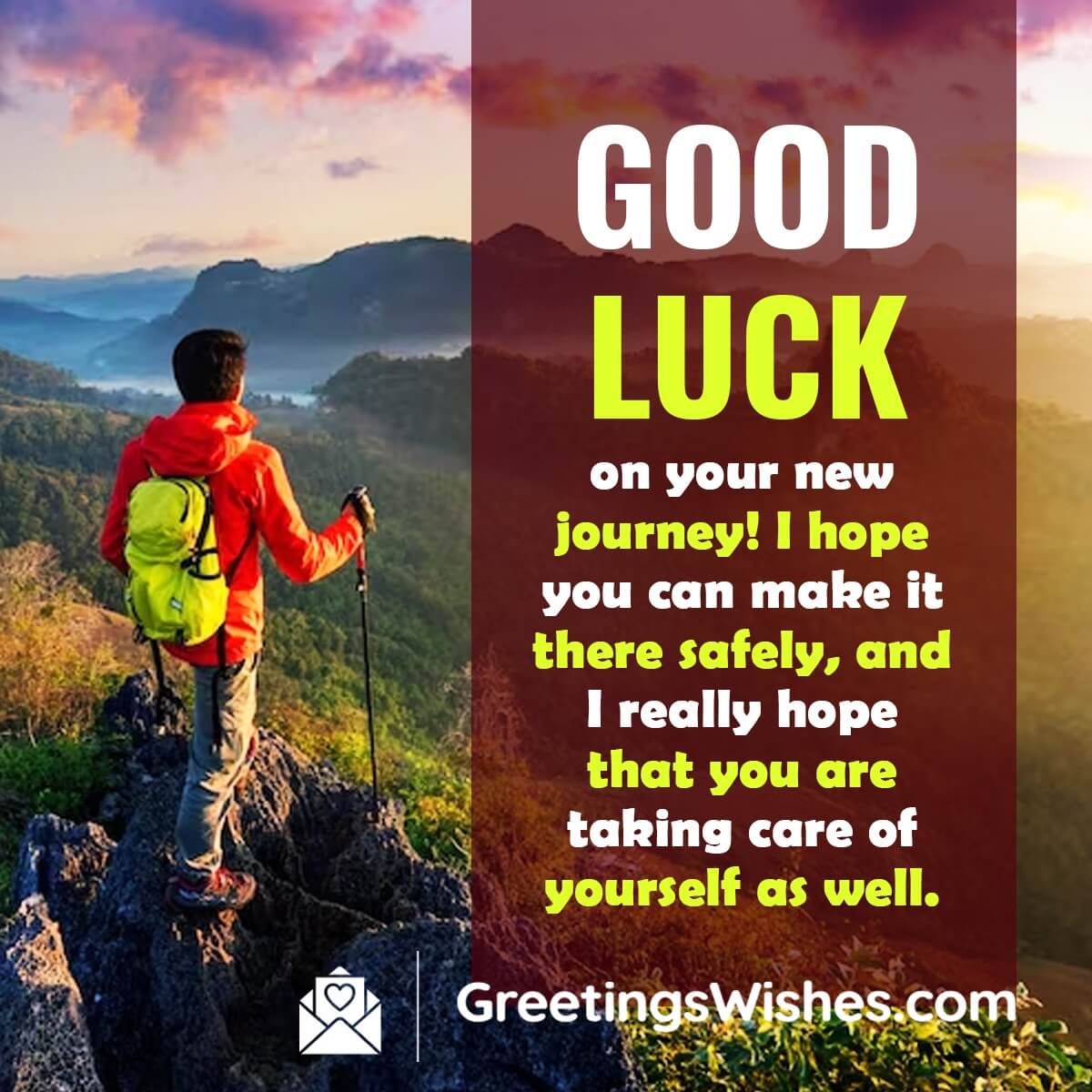 best of luck for your journey meaning in hindi