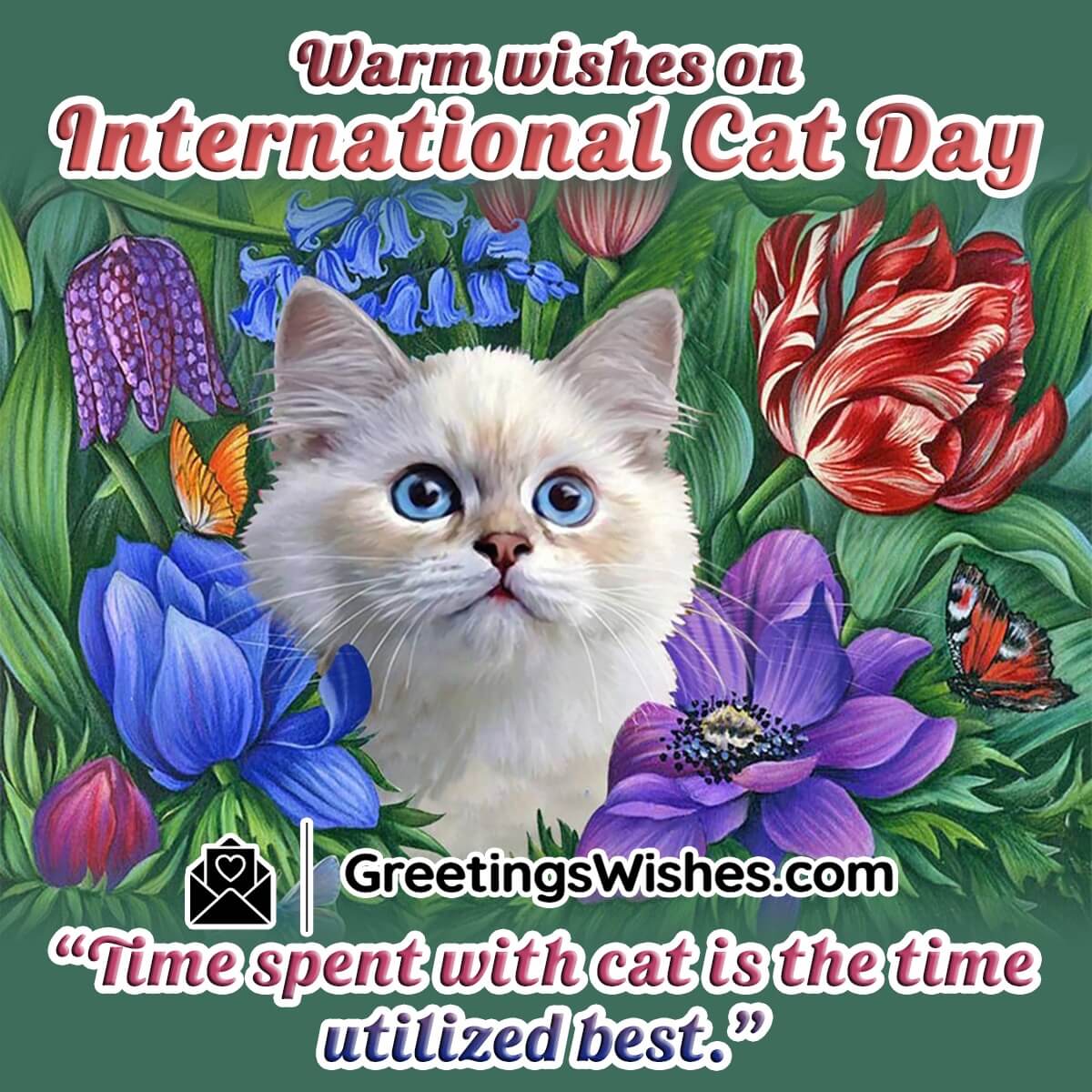 Inspirational Cat Day Slogans