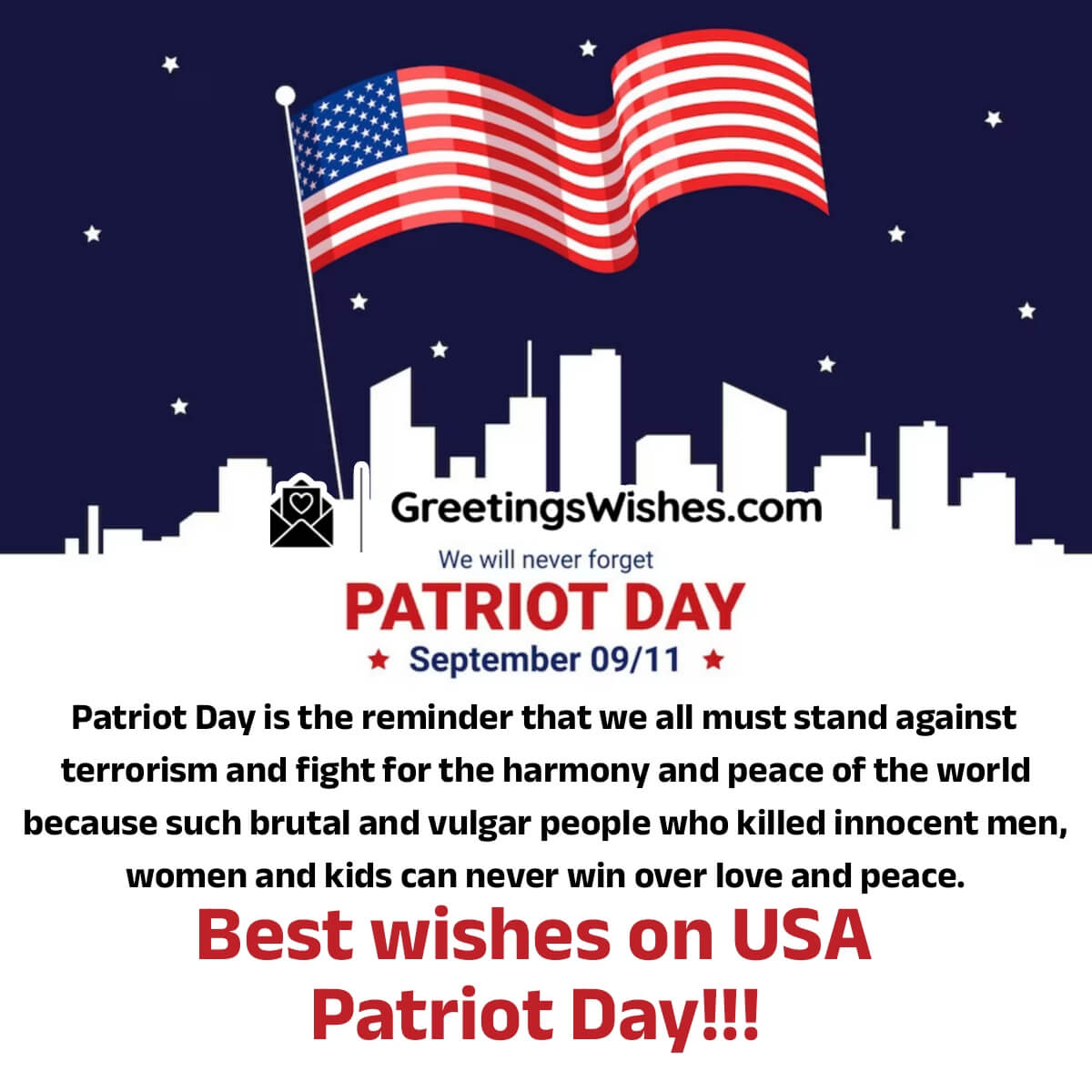 Best Wishes On Usa Patriot Day