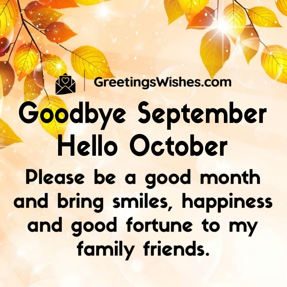 Goodbye September Hello October