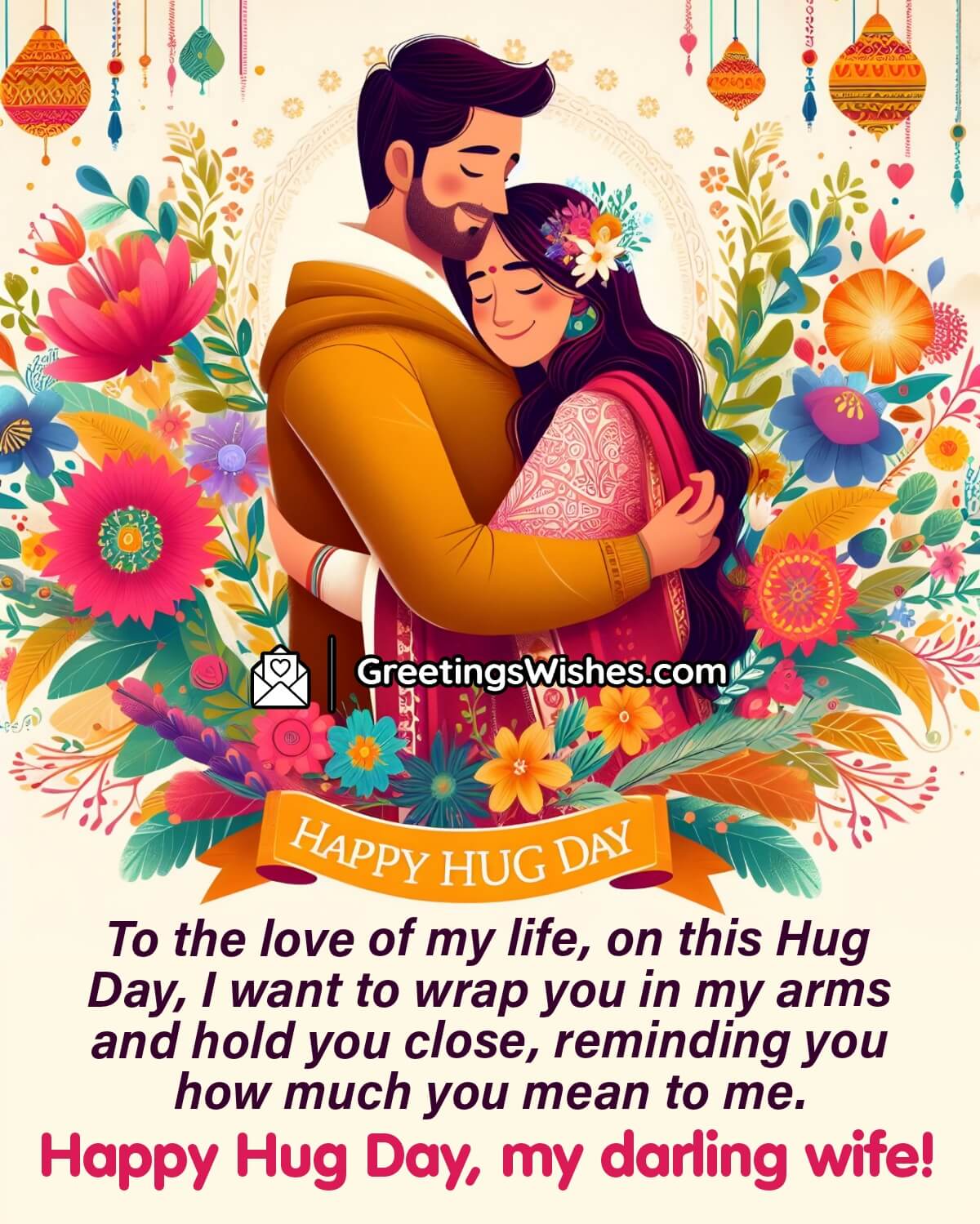 Hug Day Wishes For Wife