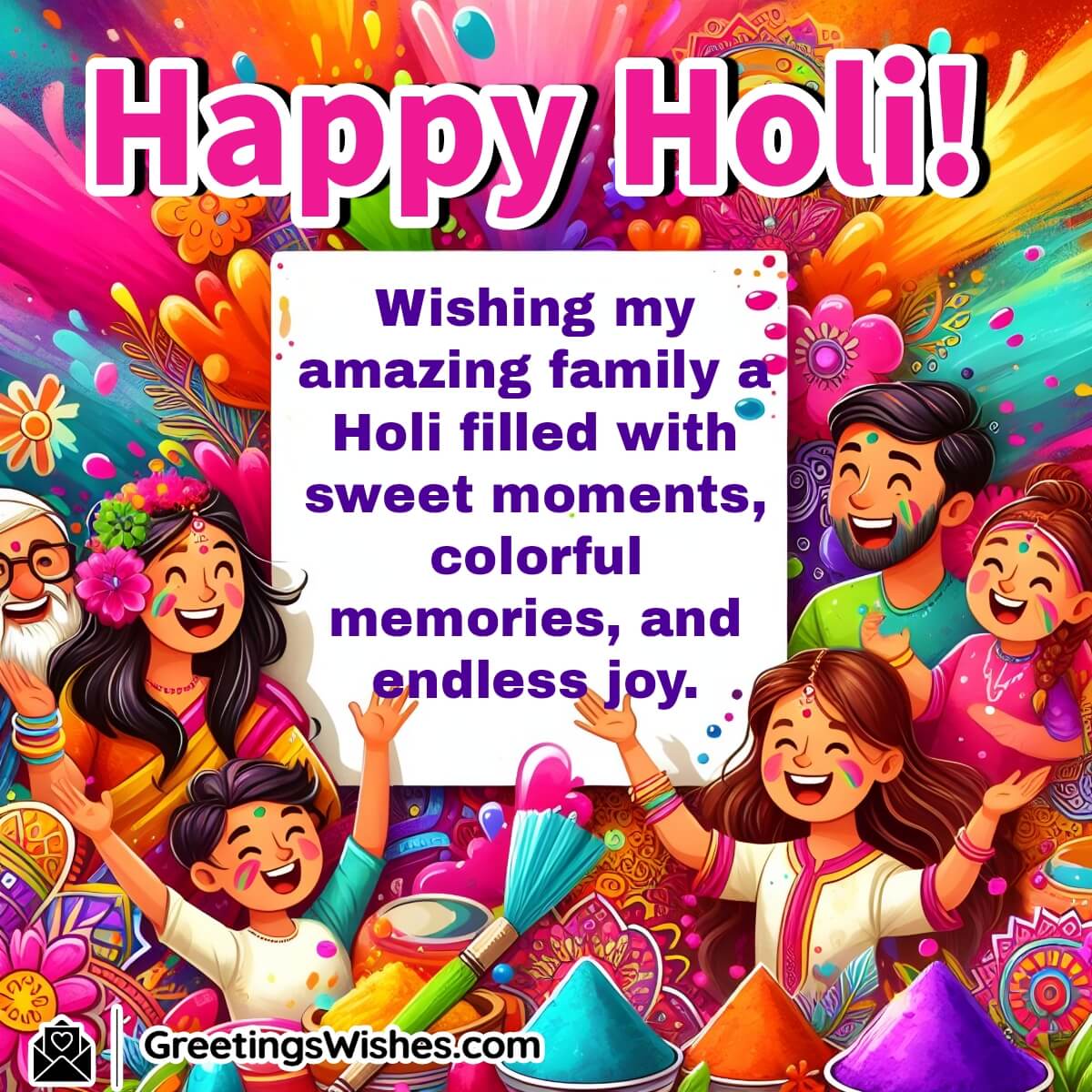 Happy Holi Wish For Family
