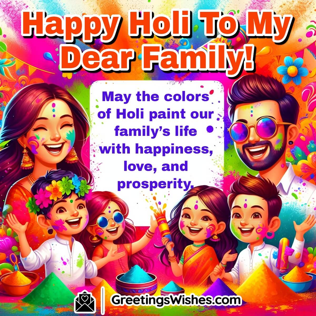 Happy Holi Wishes For Family