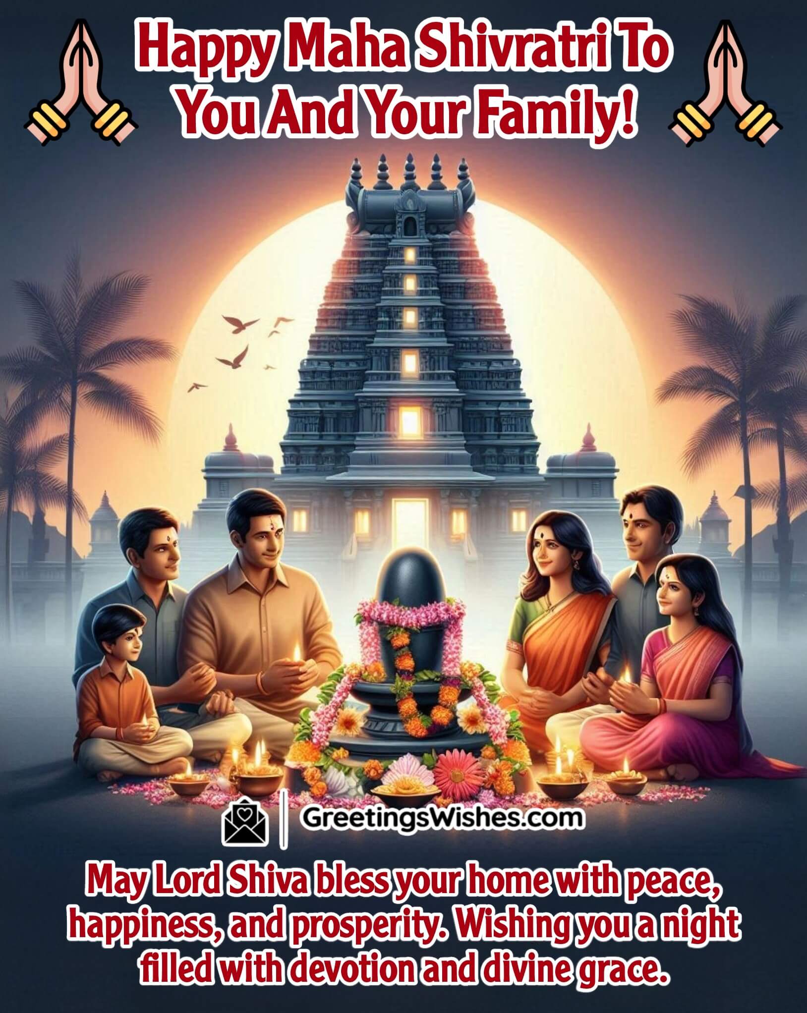 A Shivling with Lord Shiva’s trident, symbolizing divine blessings on Maha Shivratri For Family Happiness