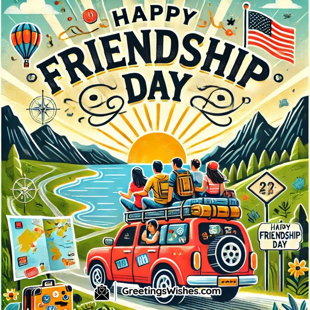 Happy Friendship Day Road Trip Image