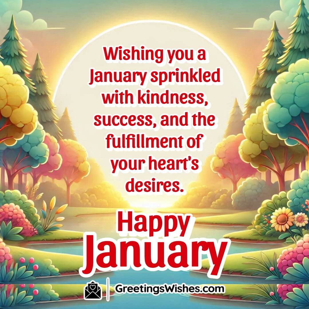 A glowing sunrise over a serene lake, representing the warmth and kindness of a new beginning in January.