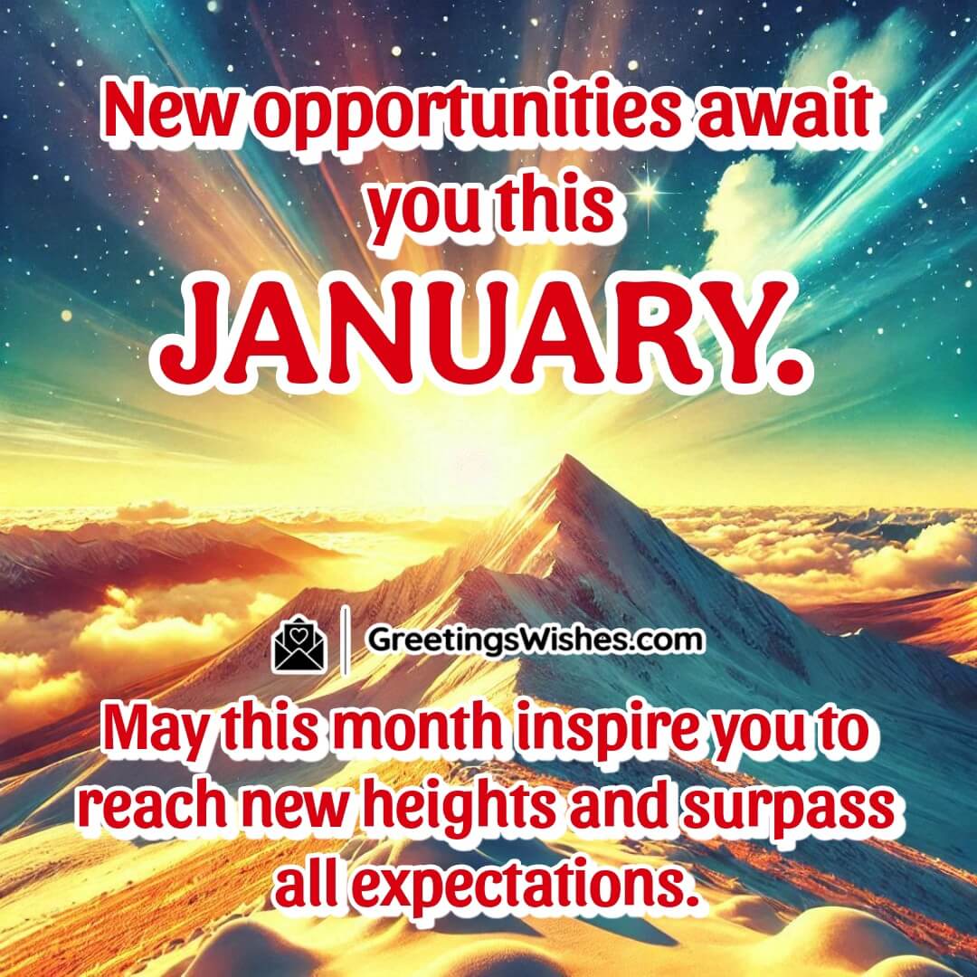 A mountain peak bathed in golden sunrise light, symbolizing new opportunities and growth in January.