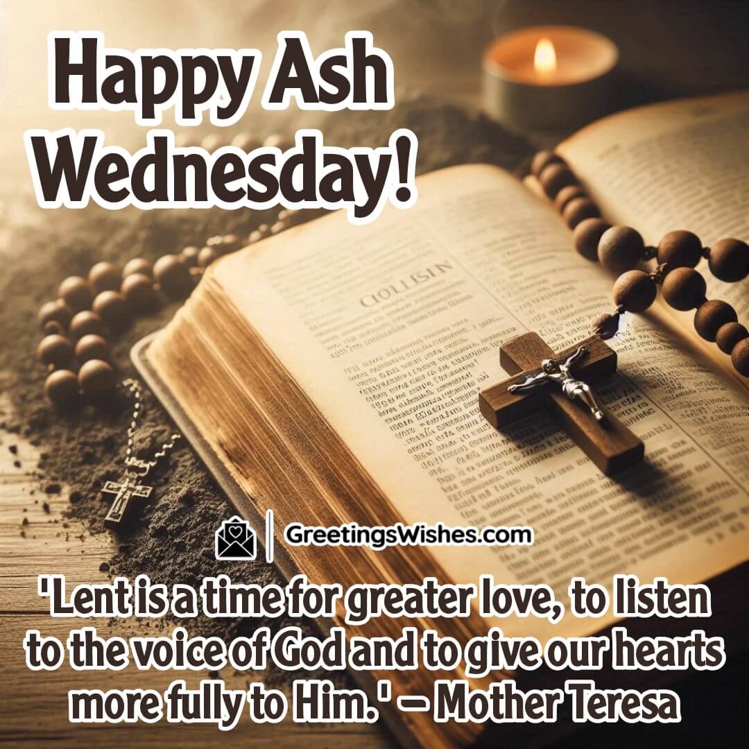 An open Bible with a rosary and ashes, symbolizing wisdom, faith, and Lenten devotion.