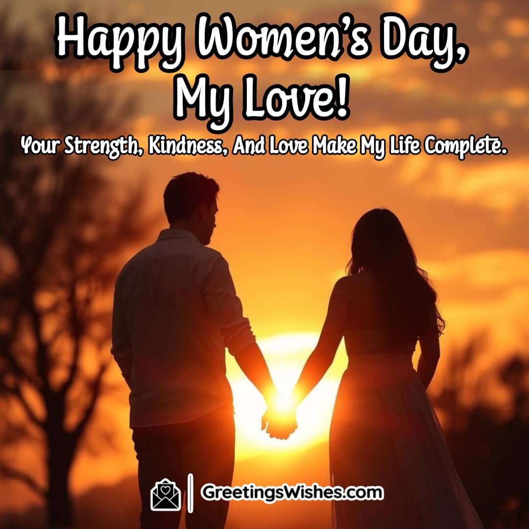 A couple holding hands at sunset, symbolizing love, admiration, and appreciation on Women’s Day.