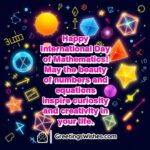 A glowing display of mathematical symbols, equations, and geometric shapes, symbolizing the beauty and creativity of math.