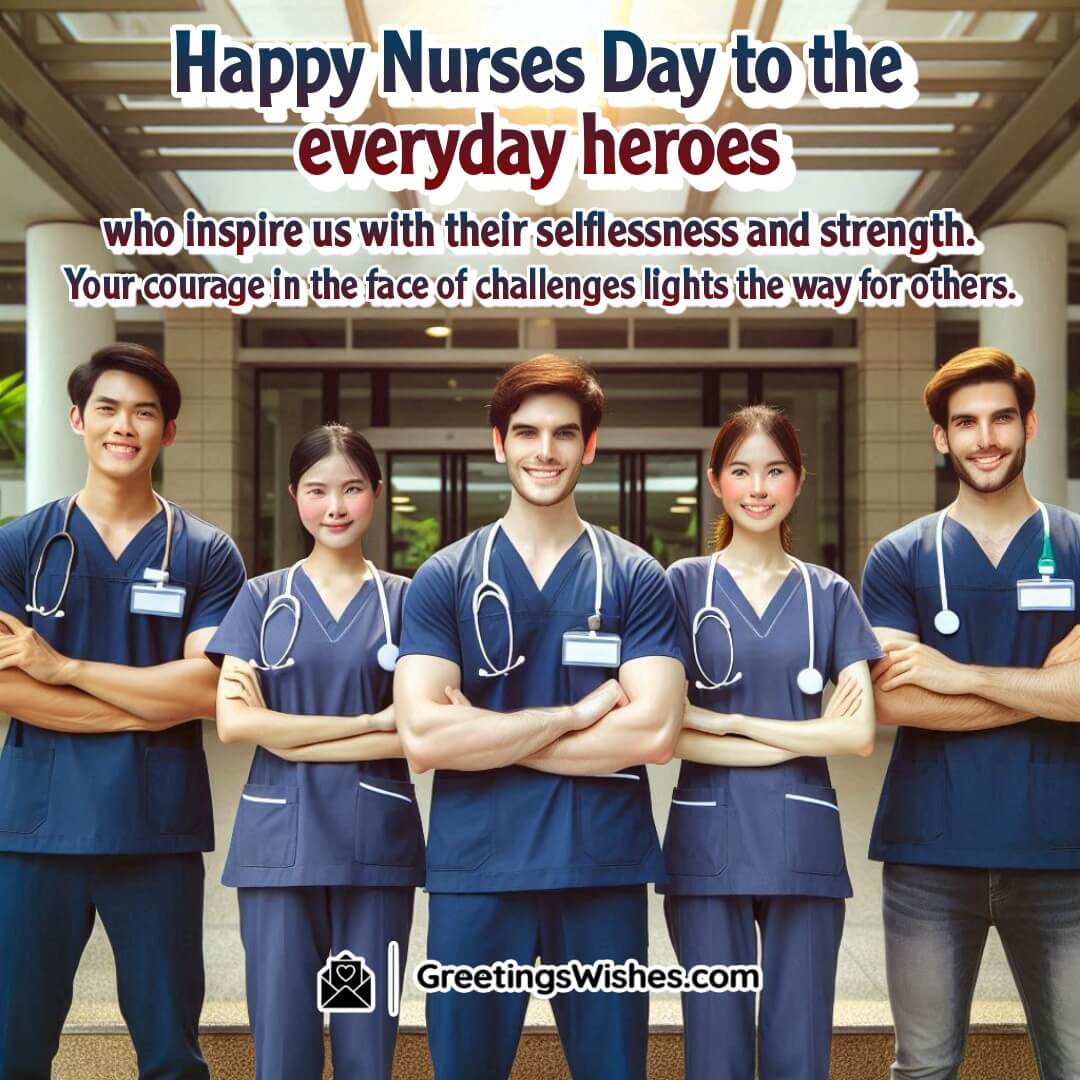International Nurses Day image showing brave, united nurses standing strong as healthcare heroes.
