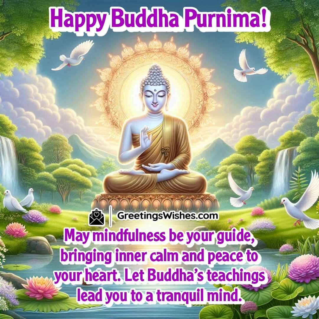 Buddha Purnima image showing a seated Buddha in meditation, symbolizing mindfulness, inner peace, and tranquility.