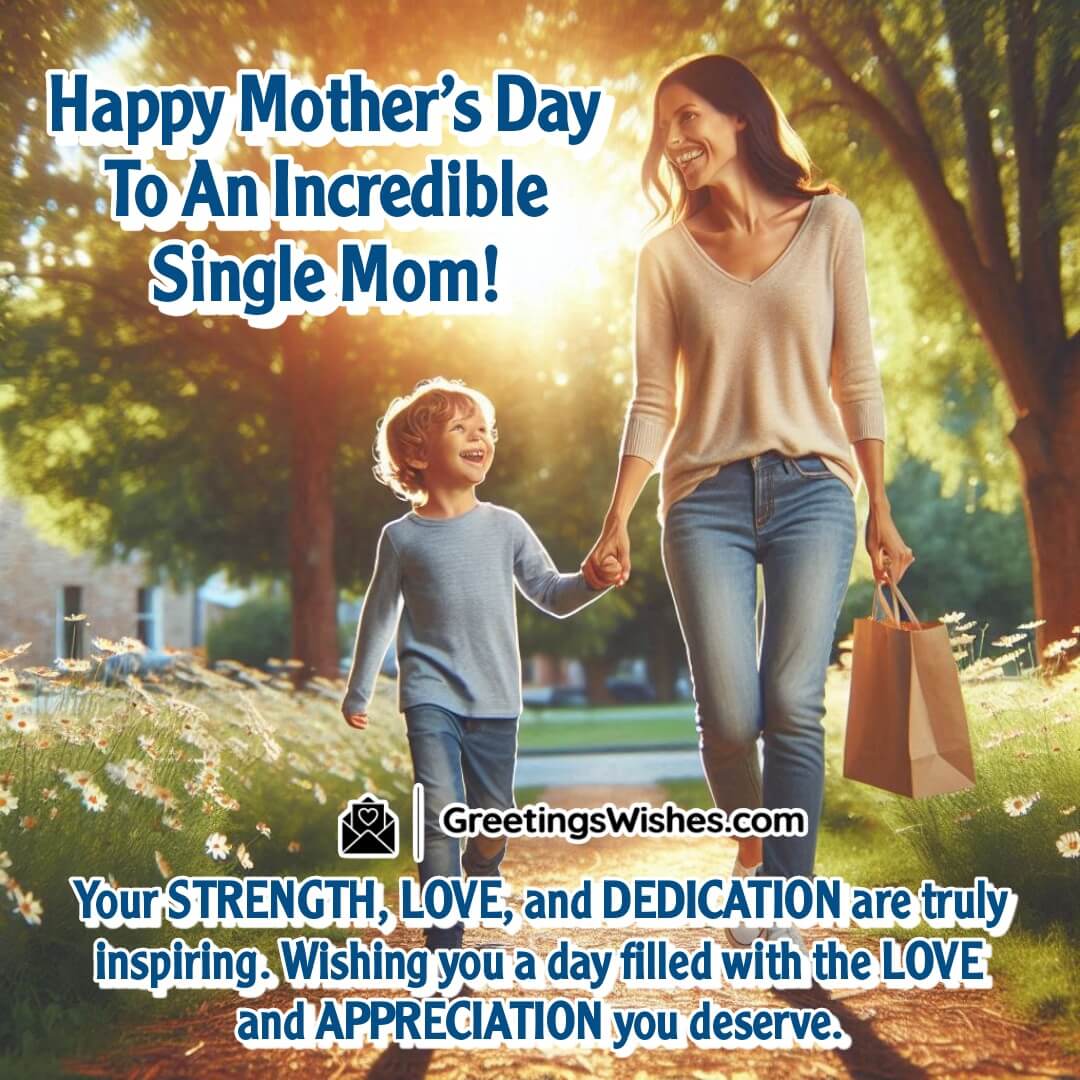 Mother’s Day image showing the strength and love of a dedicated single mother.