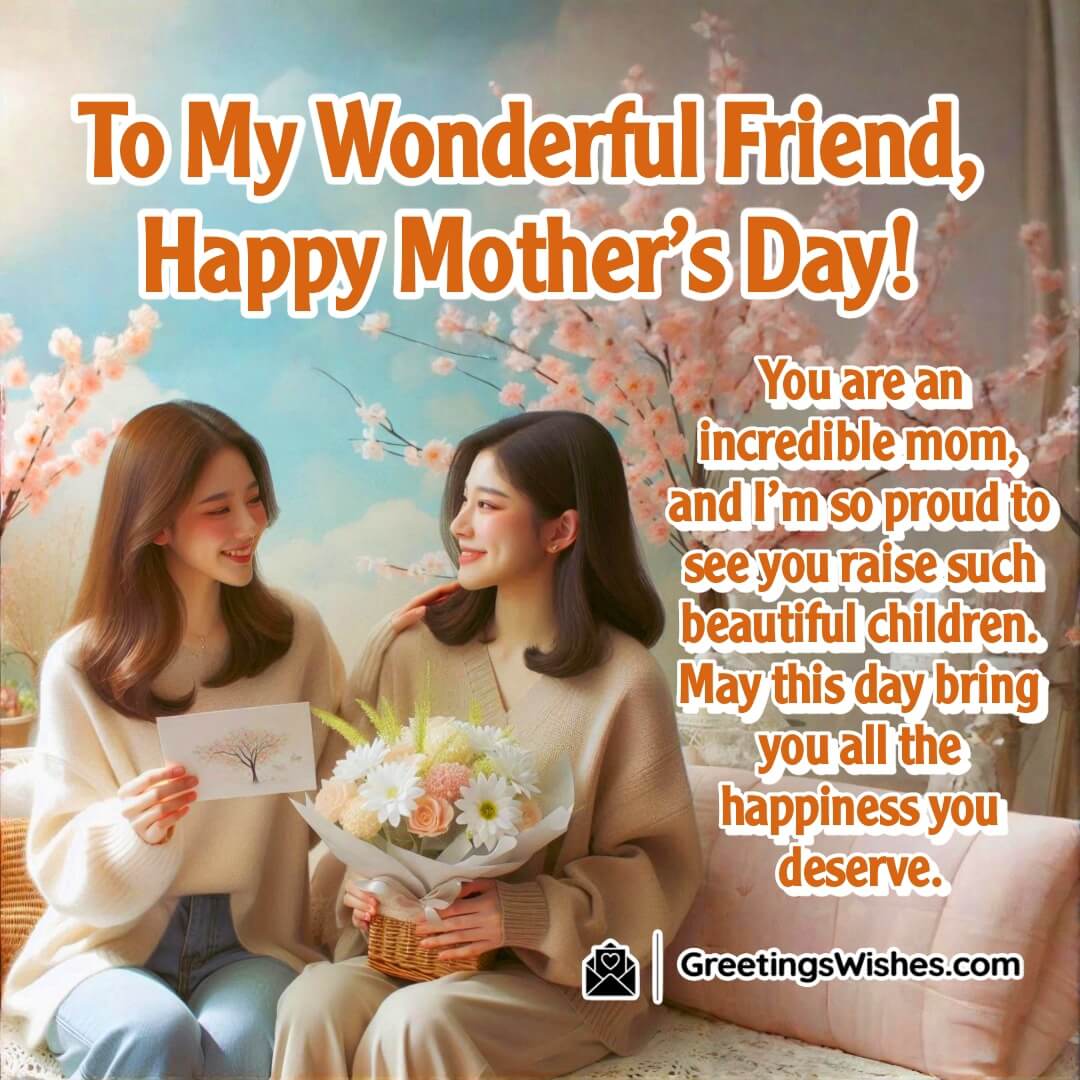 Mother’s Day image celebrating friendship and motherhood with warmth and happiness.