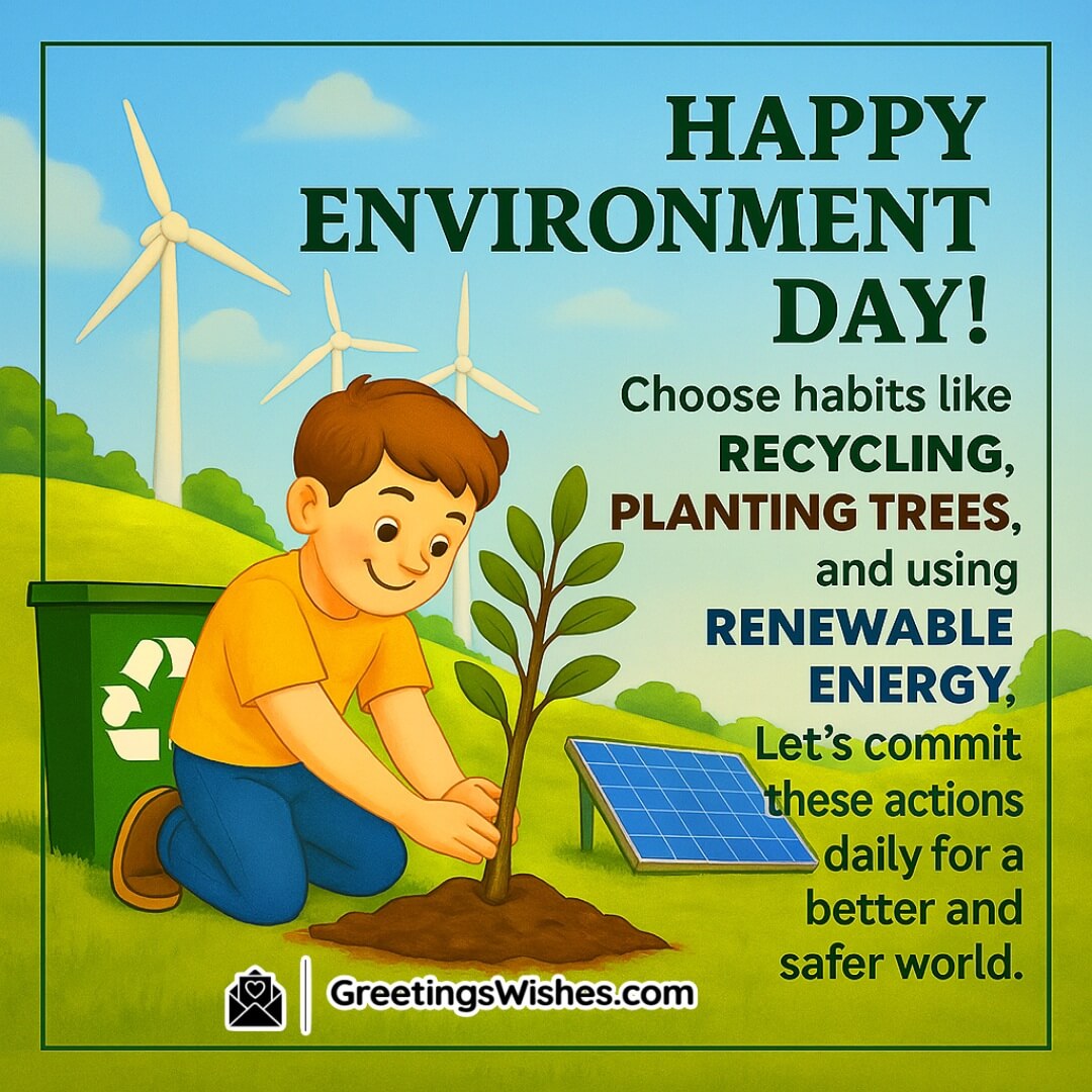 Eco Friendly Lifestyle  For Environment Day Image featuring a realistic scene of a person recycling and planting trees, symbolizing environmental awareness, sustainability, and a commitment to protecting the planet.