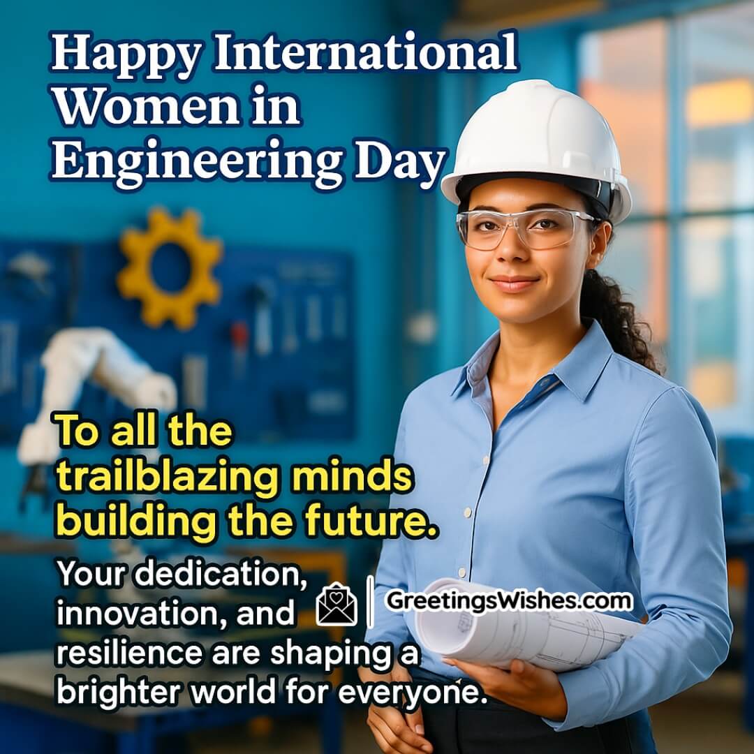 International Women in Engineering Day with a confident woman engineer on site, surrounded by tools and innovation — symbolizing empowerment, creativity, and building the future.