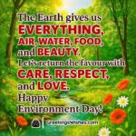 Environment Day message reflecting the Earth's generosity and a call for gratitude, care, and mindful living, symbolised through nature’s vibrant beauty.