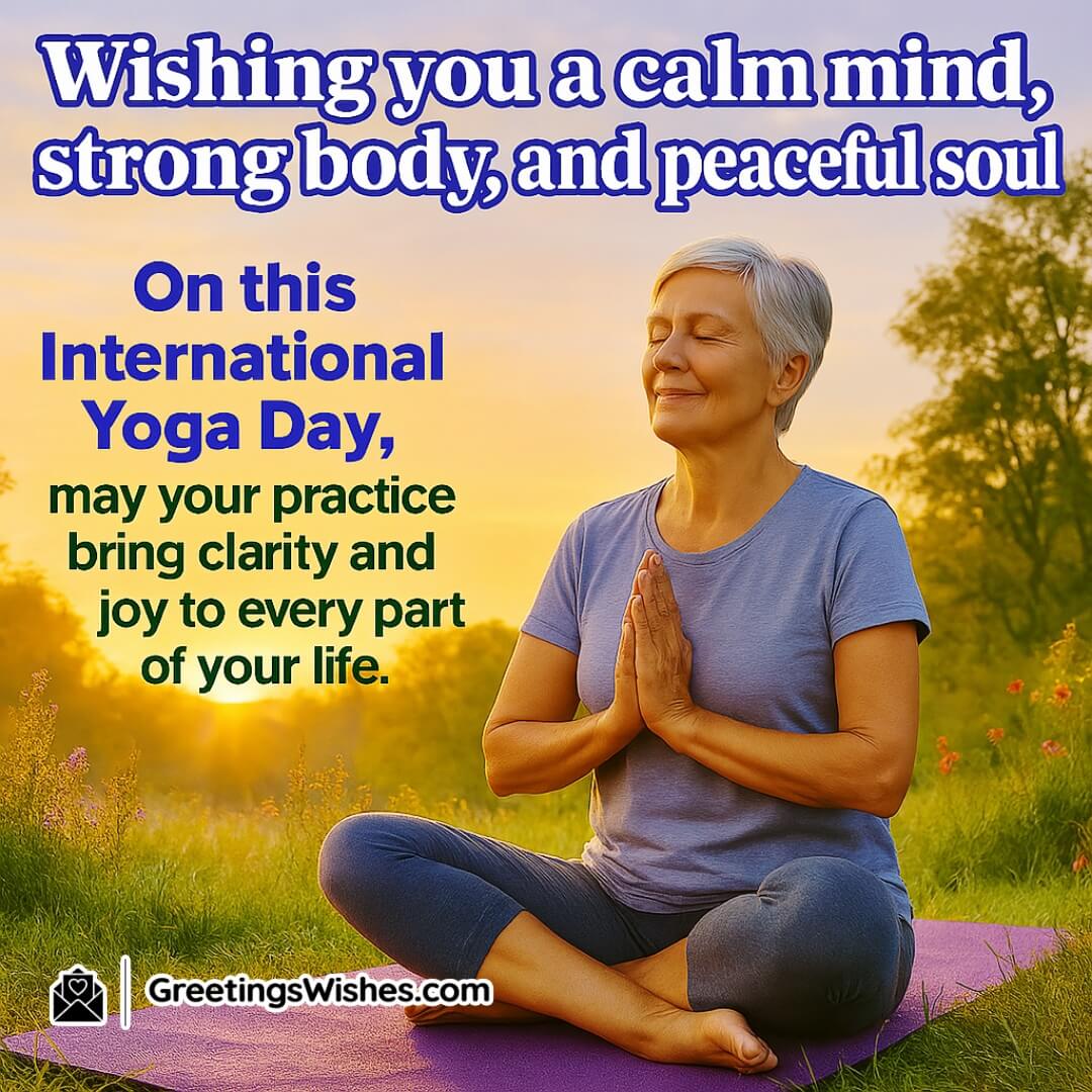 International Yoga Day with yoga pose in sunrise nature setting — symbolizing inner calm, strength, and spiritual clarity.