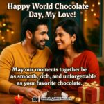World Chocolate Day Romantic image featuring an Indian couple sharing dessert at a cozy café, symbolizing sweet love and connection.