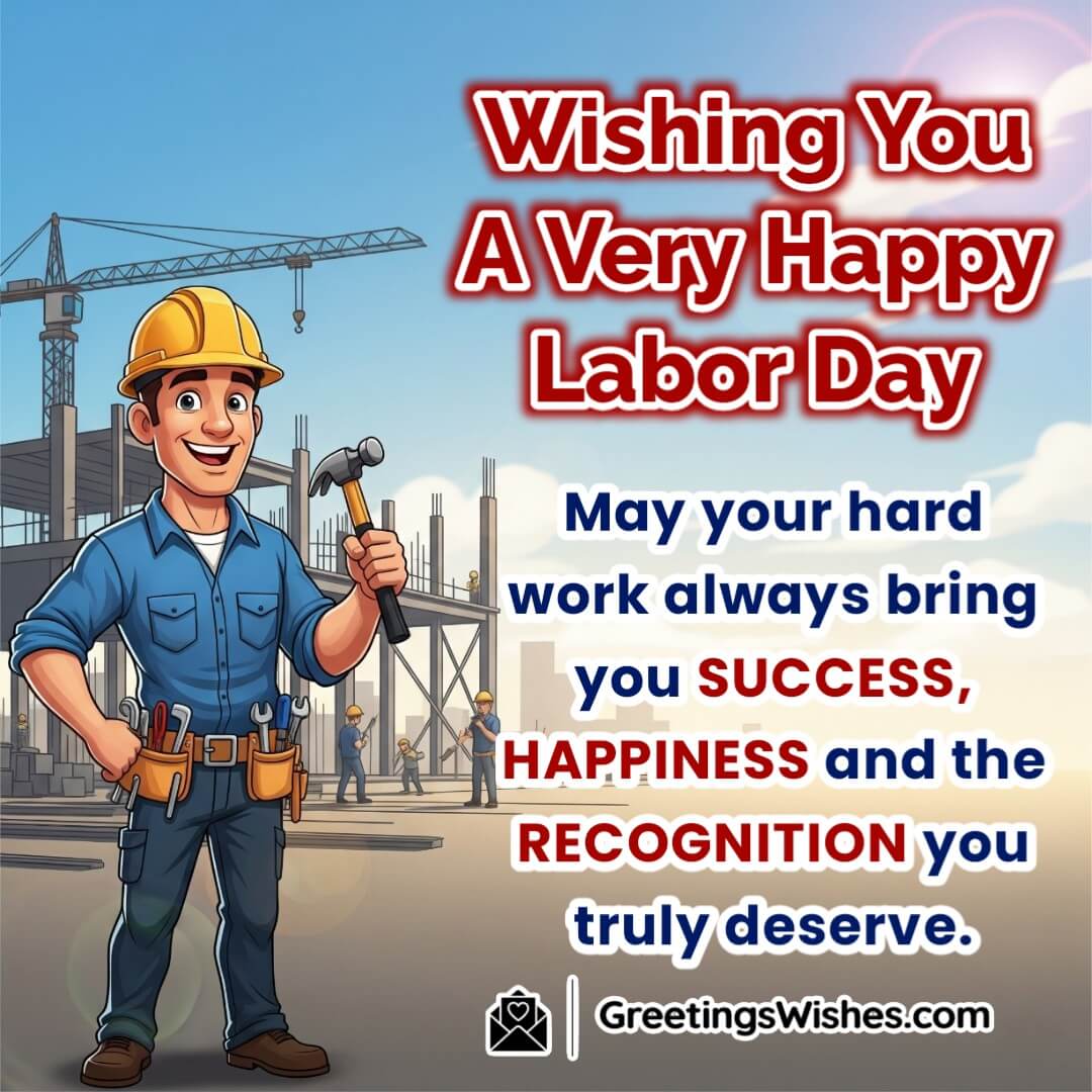 Labor Day image featuring a worker proudly holding tools with a warm sunrise in the background symbolizing dedication hard work and achievement.