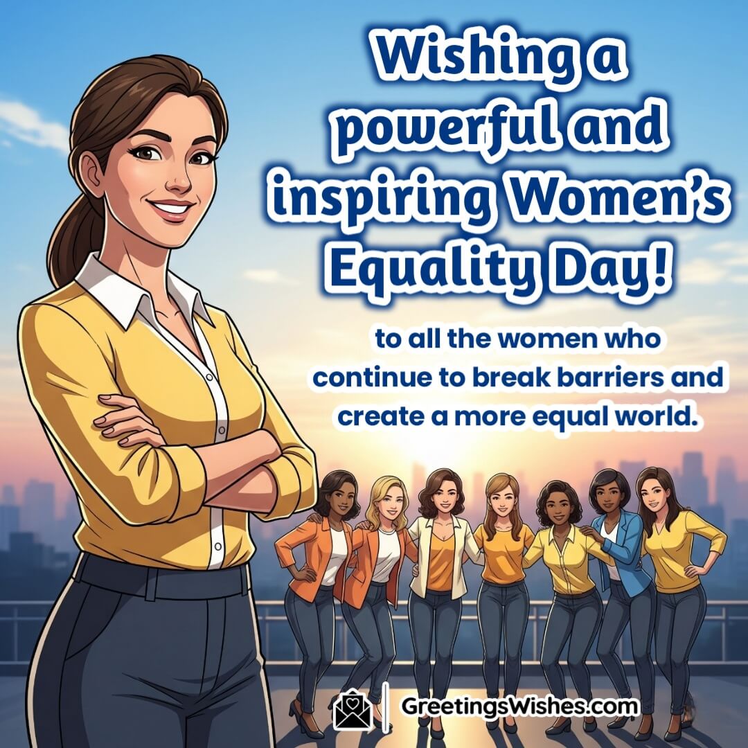 Women’s Equality Day image featuring confident women standing united, symbolizing strength, unity, and gender equality.