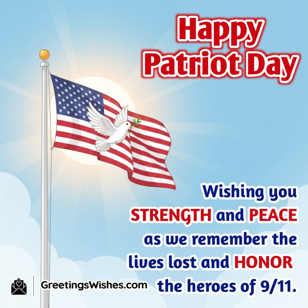 Patriot Day image featuring American flag at half mast with soft morning sunlight symbolizing remembrance strength and peace.