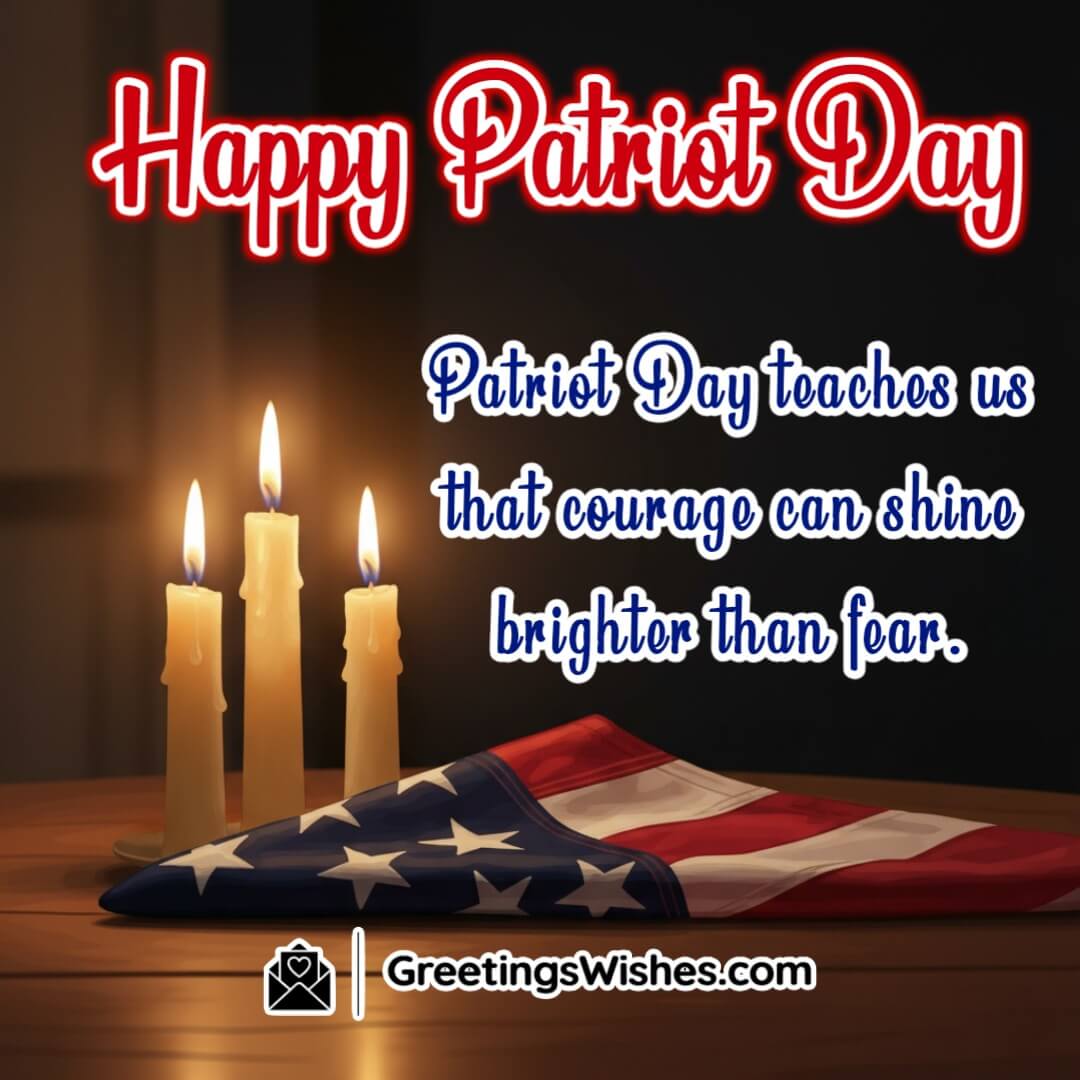 Patriot Day image featuring glowing candle flames with the American flag in background symbolizing courage hope and resilience.