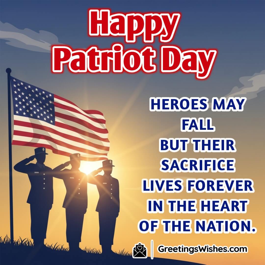 Patriot Day image featuring silhouette of soldiers saluting in front of the US flag with glowing sky symbolizing sacrifice and eternal honor.