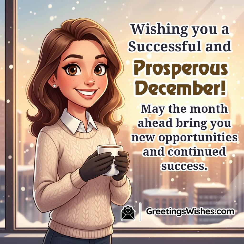 Prosperous December greeting image featuring a gentle city morning symbolizing hope and new opportunities.