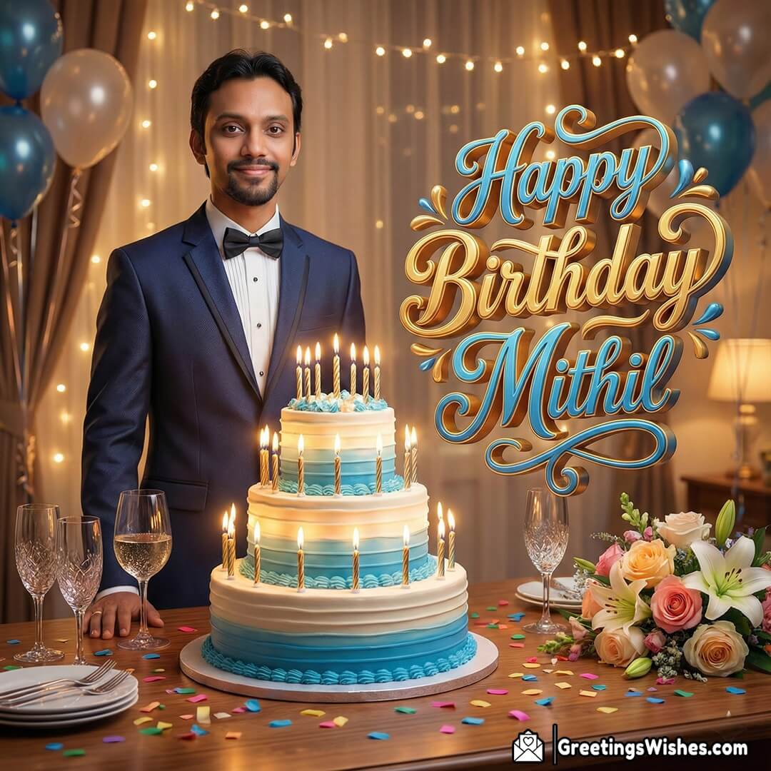 Birthday Photo Wish With Full Party Setup