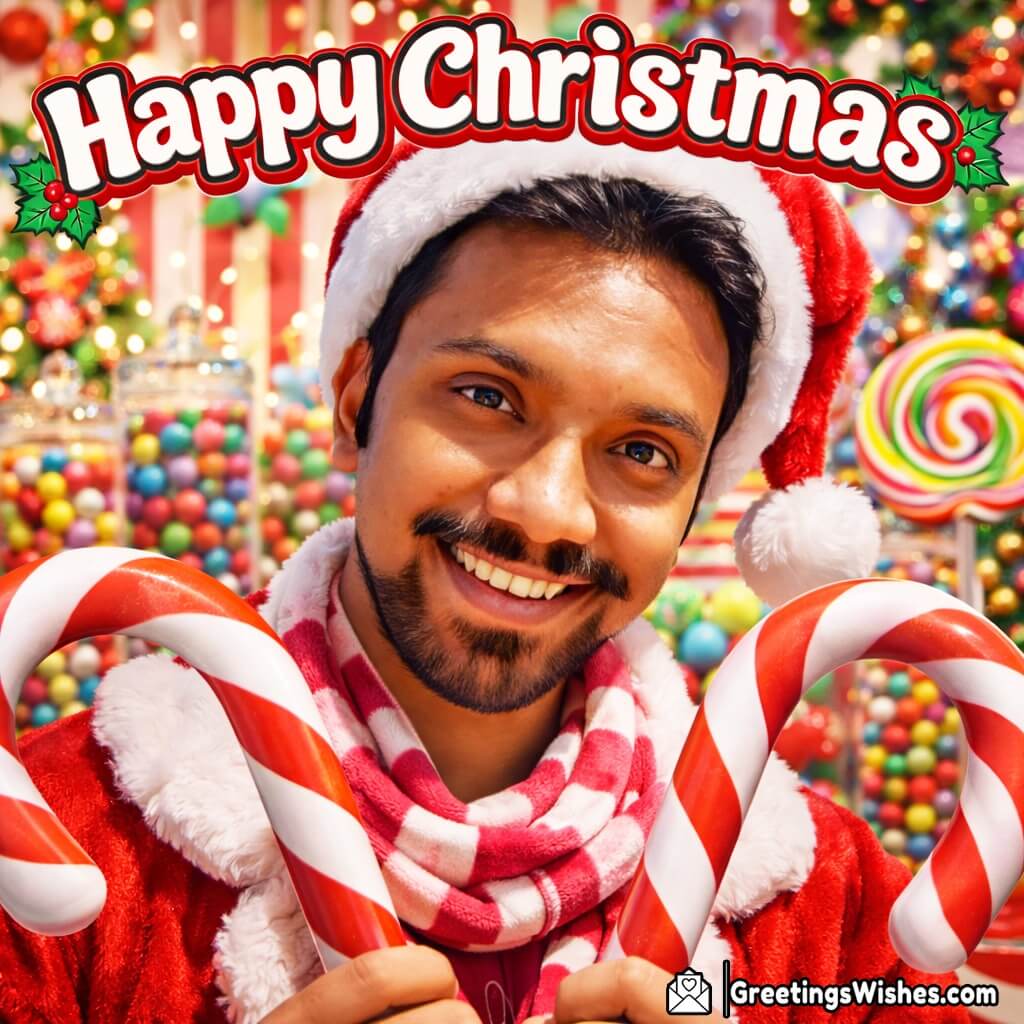 Candy Theme Personalised Christmas Portrait