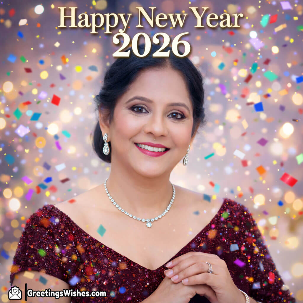 Customised Happy New Year 2026 Confetti Photo