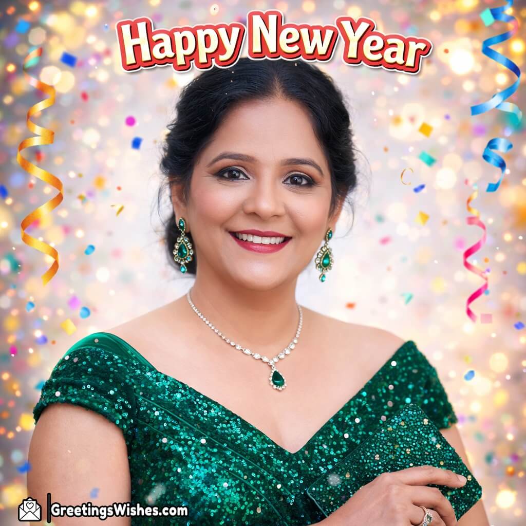 Customised Happy New Year Elegant Party Dress Celebration Photo