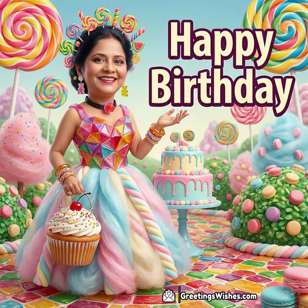 Customized Candy Garden Happy Birthday Photo