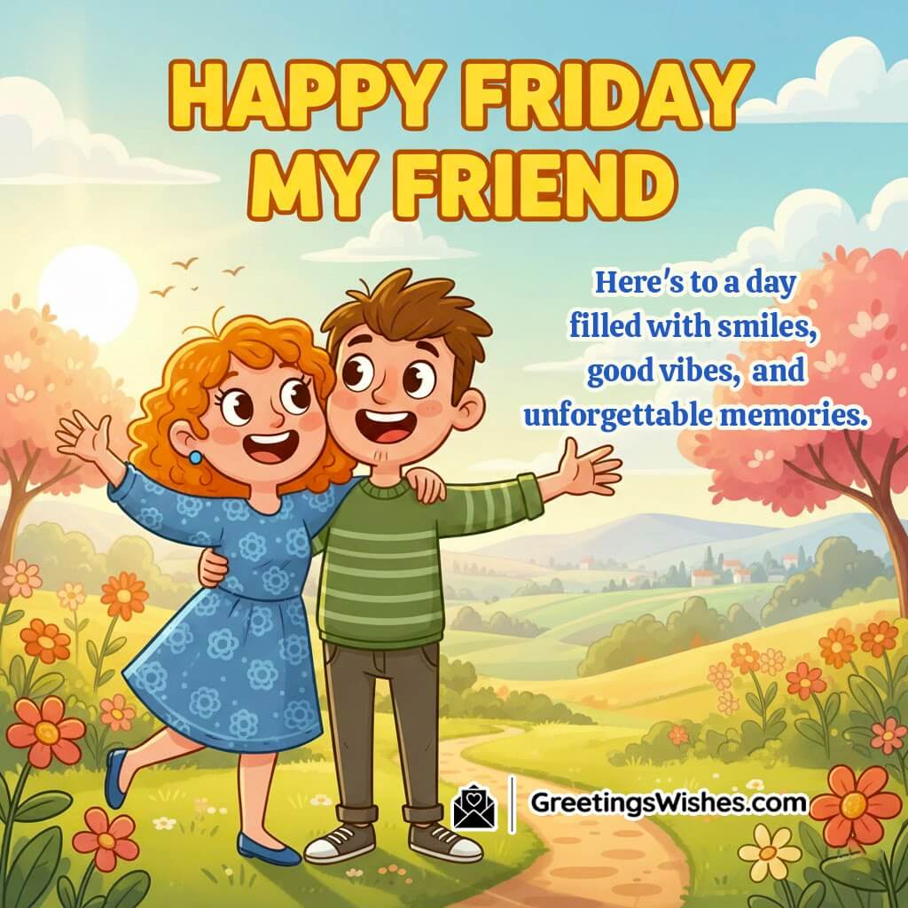 Happy Friday Wish Image For Friend With Joy And Good Vibes