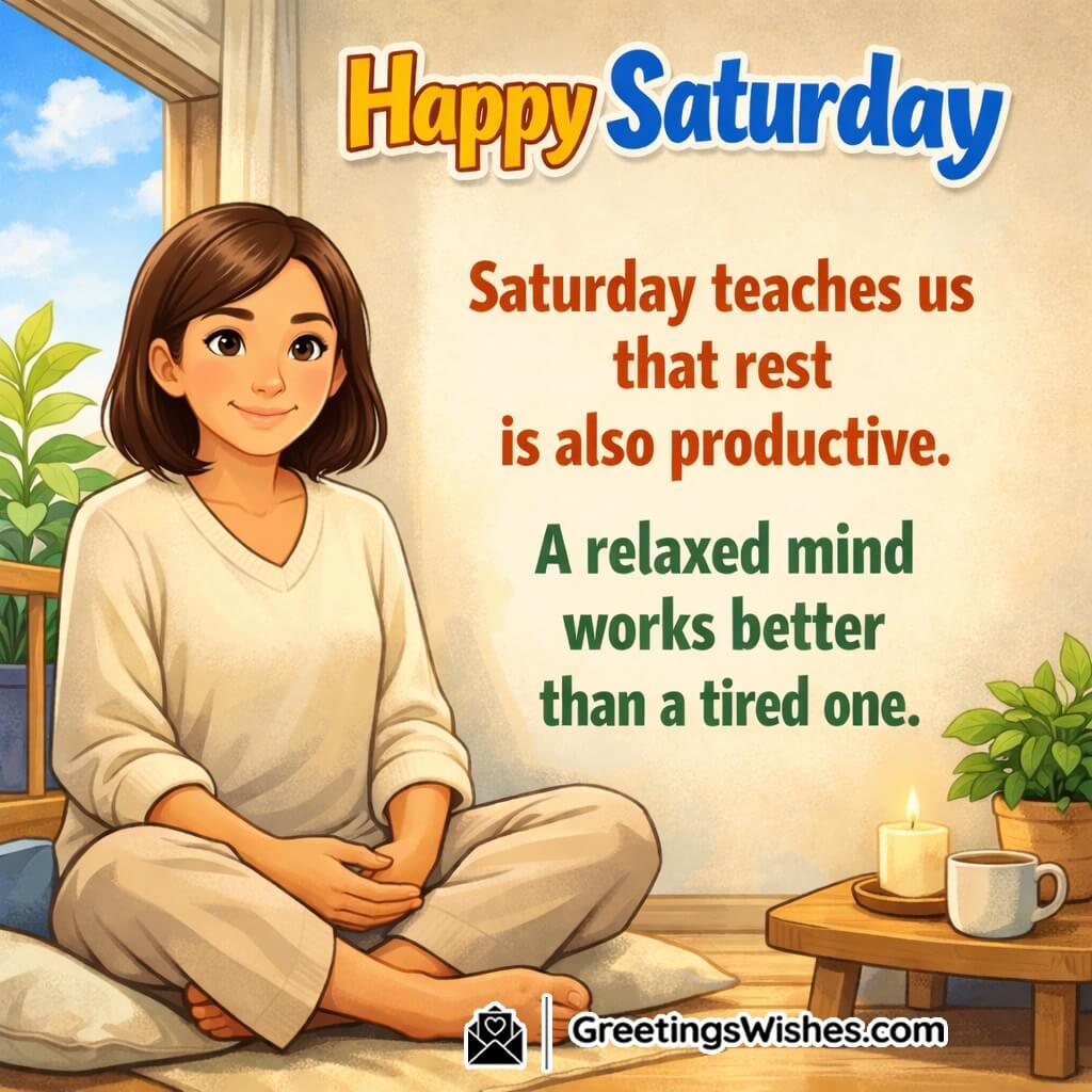 Happy saturday mindful image featuring a peaceful reflective moment, symbolizing rest, clarity, and balanced well-being.