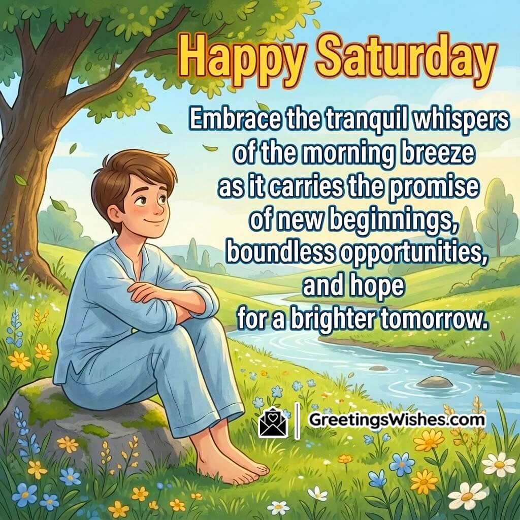 Happy saturday peaceful image featuring a calm morning scene with gentle nature, symbolizing renewal, hope, and quiet inspiration.