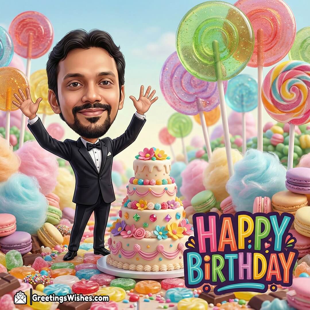 Order Candy Garden Theme Birthday Photo Wish