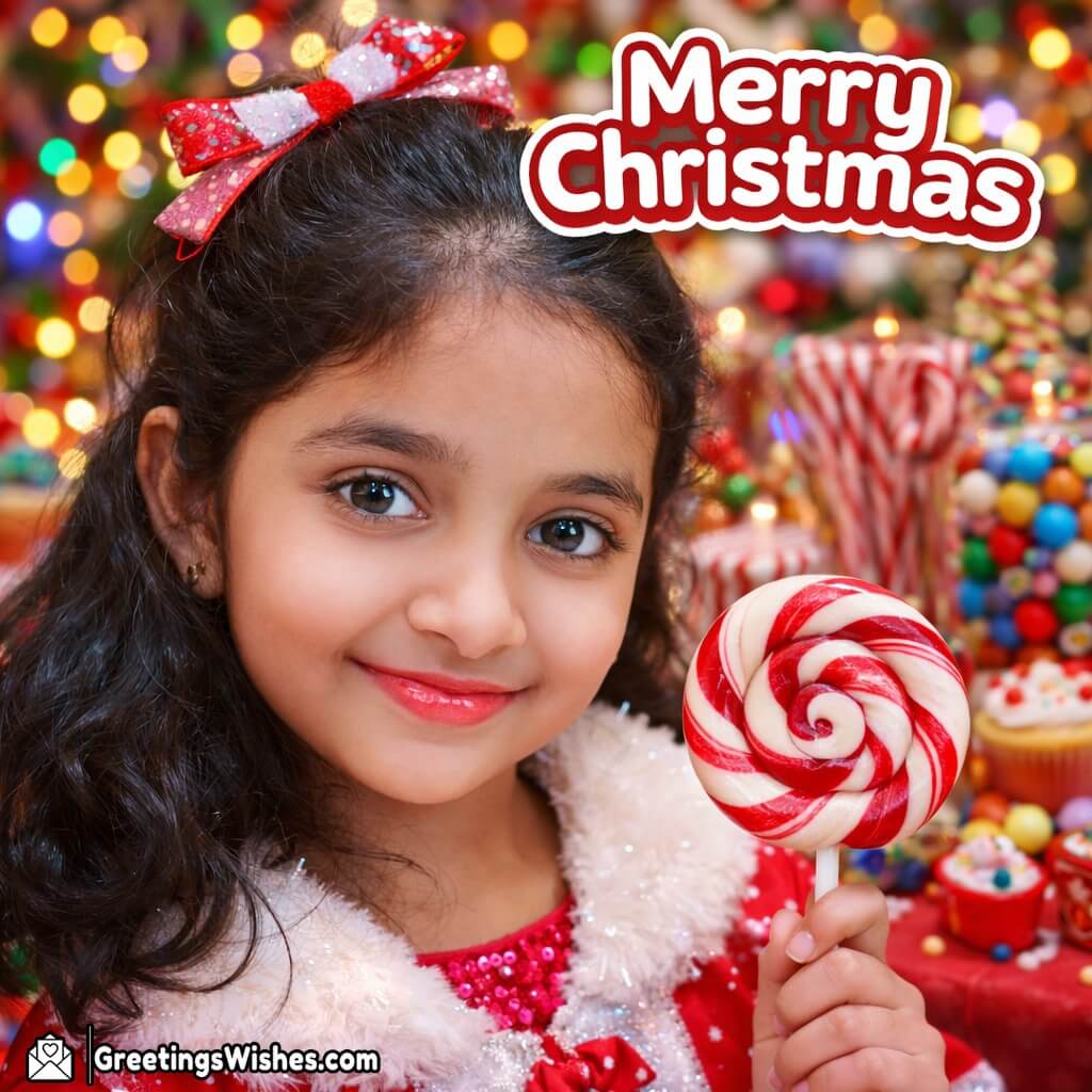 Order Candy Theme Merry Christmas Kid Photo