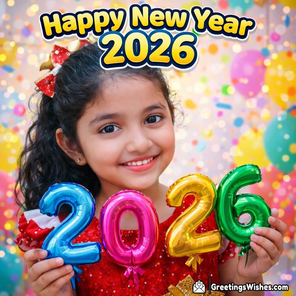 Order Happy New Year 2026 Balloon Numbers Festive Photo