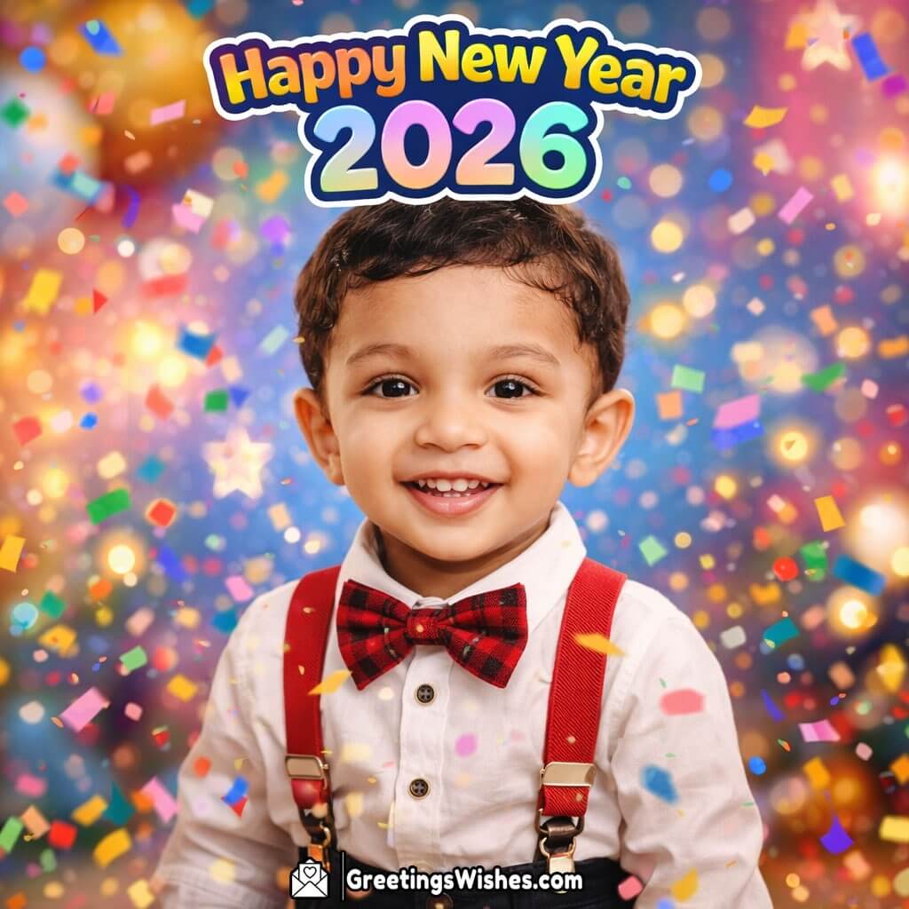Order Happy New Year 2026 Confetti Photo For Kid