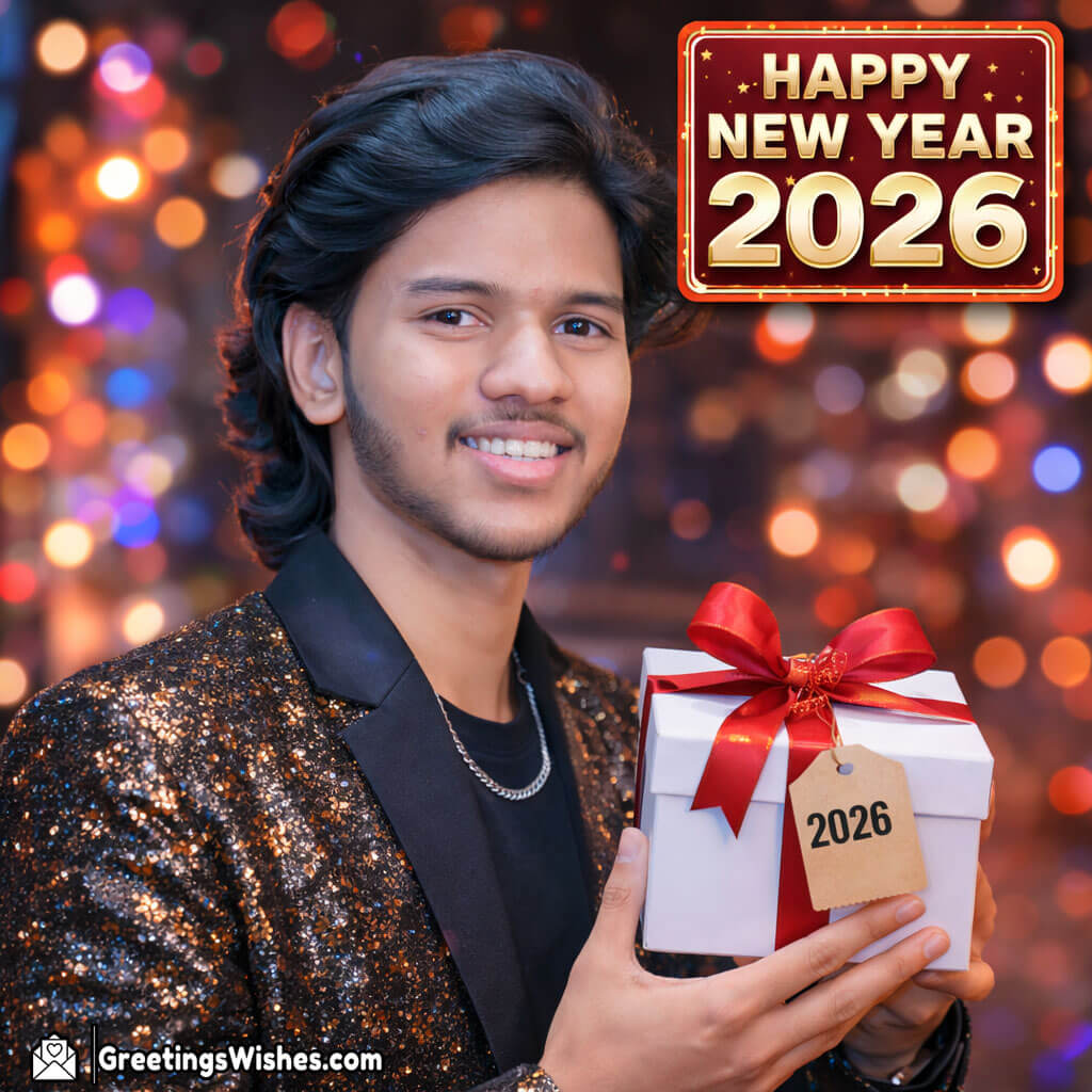Personalised Happy New Year 2026 Gift Box Photo
