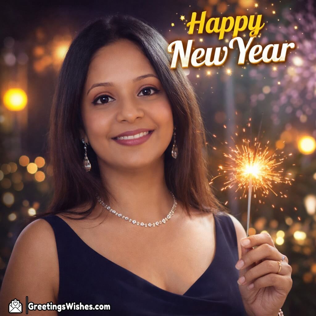 Personalised Happy New Year Fire Cracker Photo